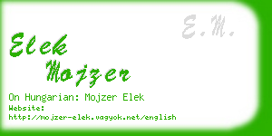 elek mojzer business card